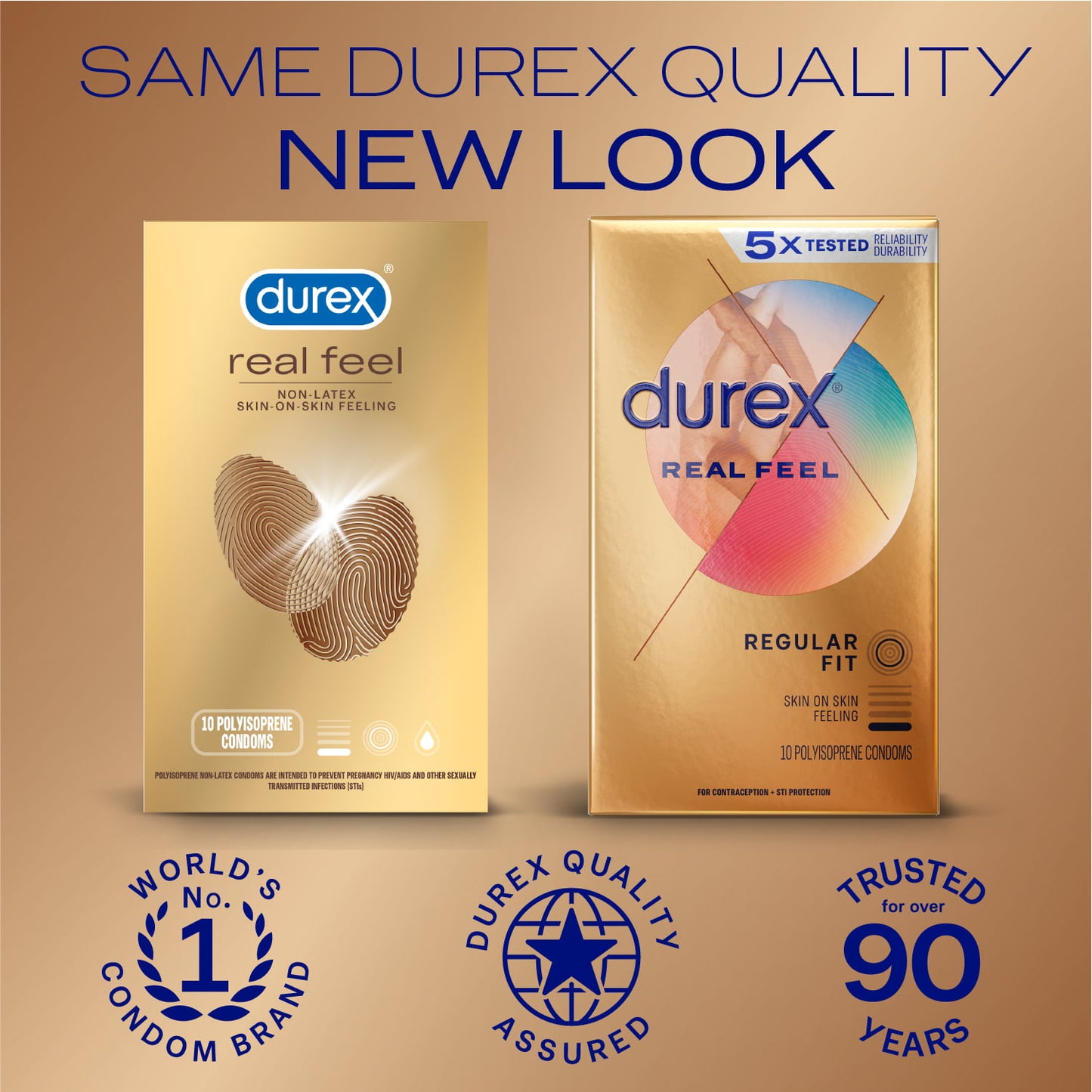 Durex Avanti Bare Real Feel Condoms, Non Latex Lubricated Condoms for Men with Natural Skin on Skin Feeling, Regular Fit, FSA & HSA Eligible, 10 Count