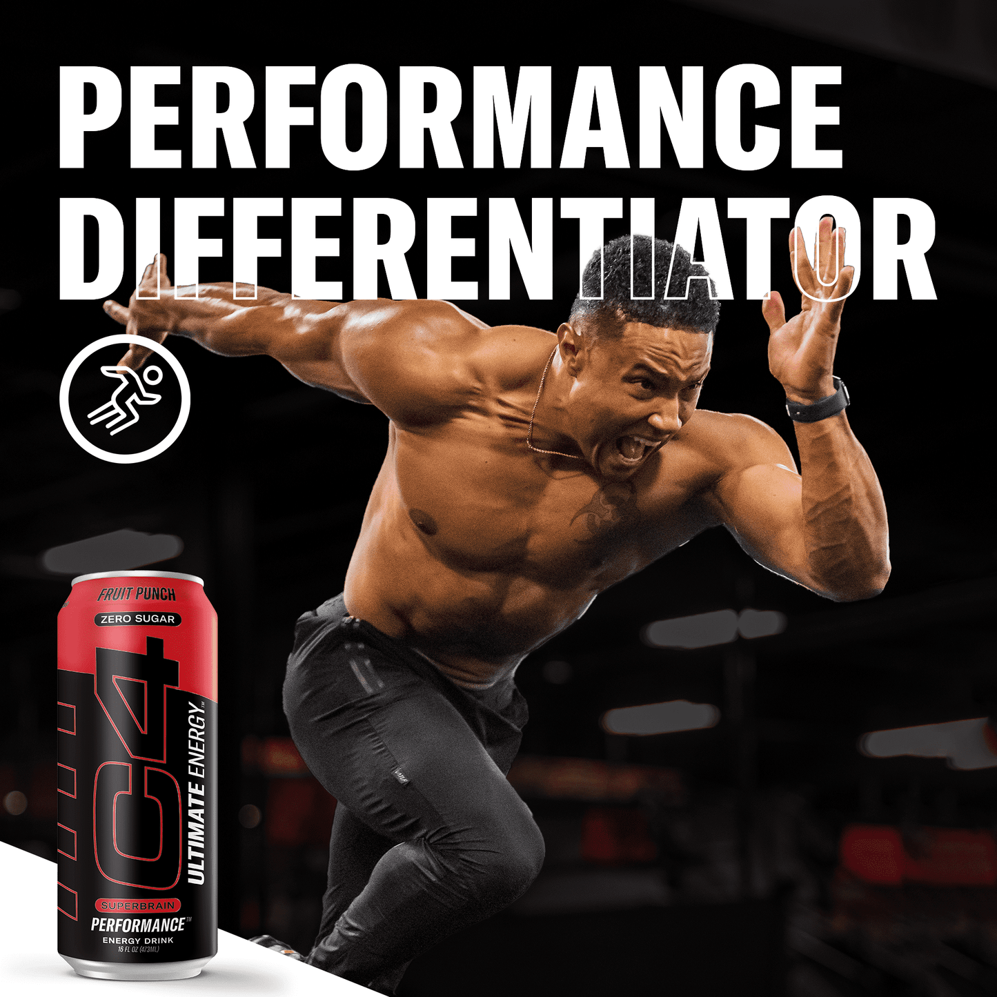 C4 Ultimate + Fruit Punch + Energy Drink + Pump + Performance + 16 oz, Single Can