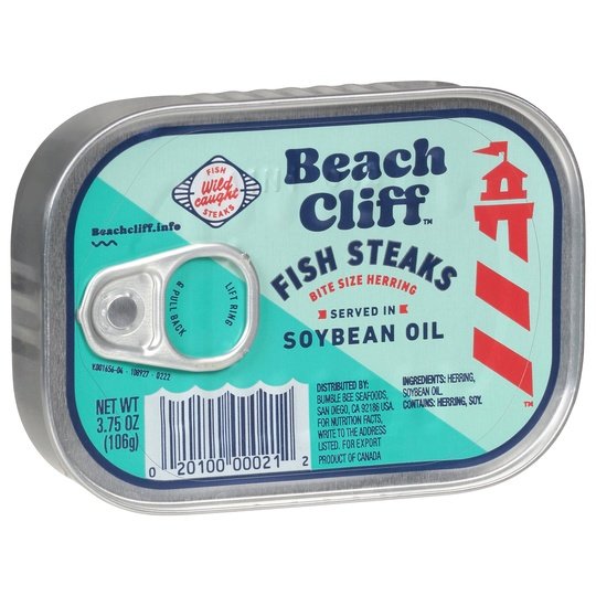 Beach Cliff Fish Steaks in Soybean Oil, 3.75 oz