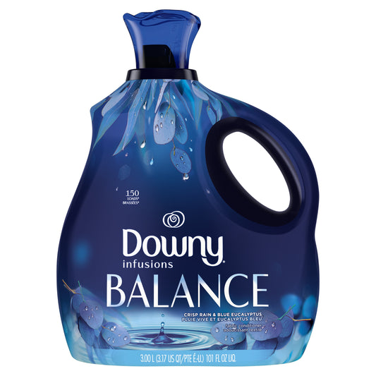 Downy Infusions Laundry Fabric Softener Liquid, BALANCE, Crisp Rain and Blue Eucalyptus, 101 fl oz