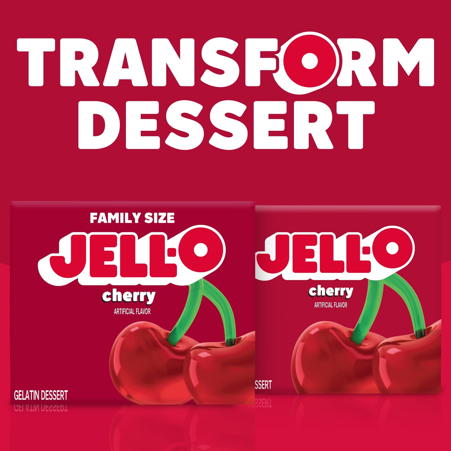 Jell-O Cherry Artificially Flavored Gelatin Dessert Mix, Family Size, 6 oz Box