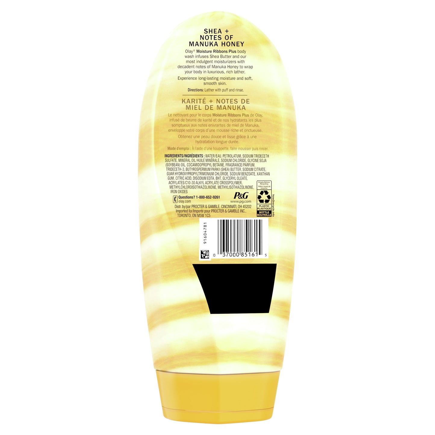 Olay Moisture Ribbons Plus Shea and Manuka Honey Body Wash, for All Skin Types, 18 fl oz