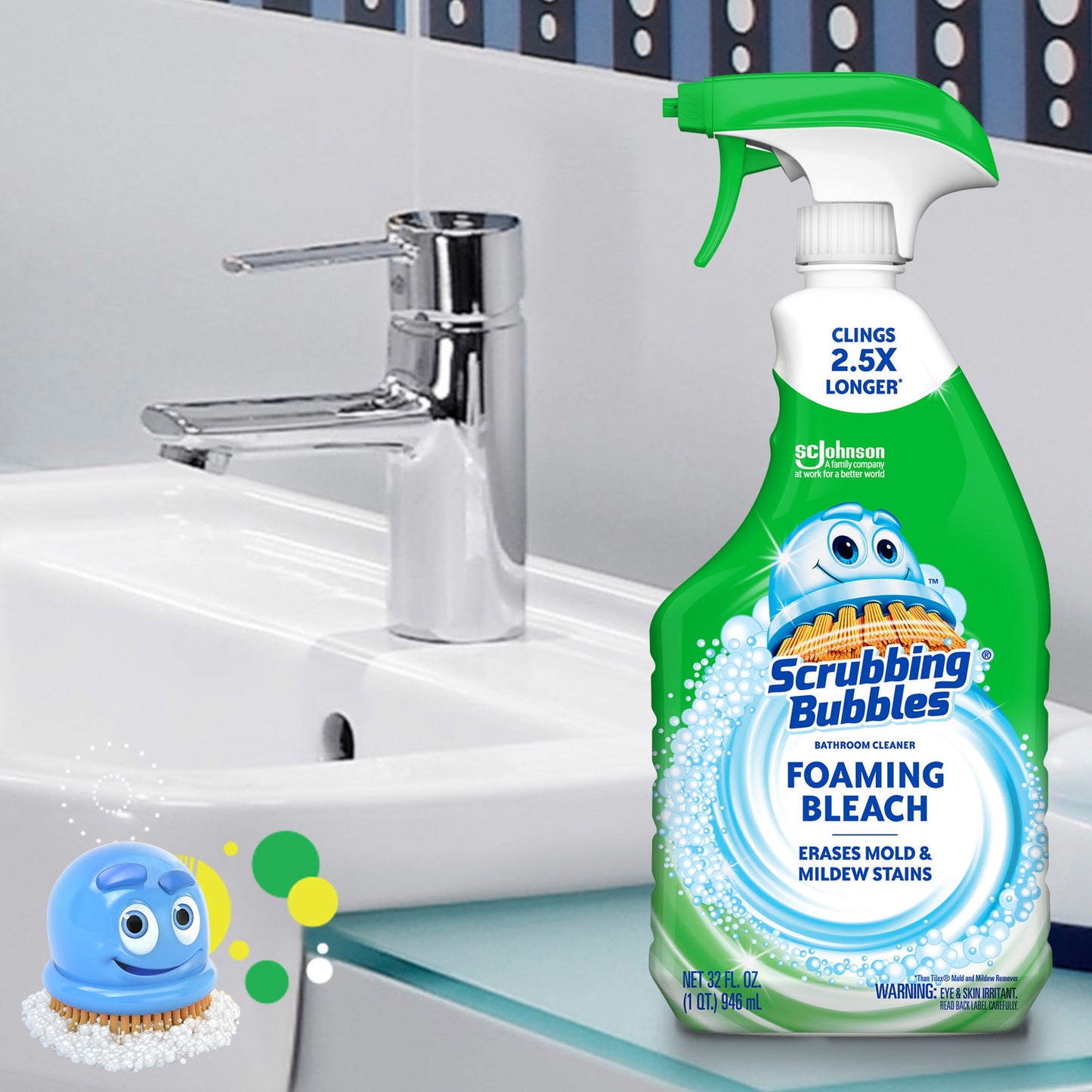 Scrubbing Bubbles Foaming Bleach Bathroom Cleaner, Trigger Bottle - 32oz