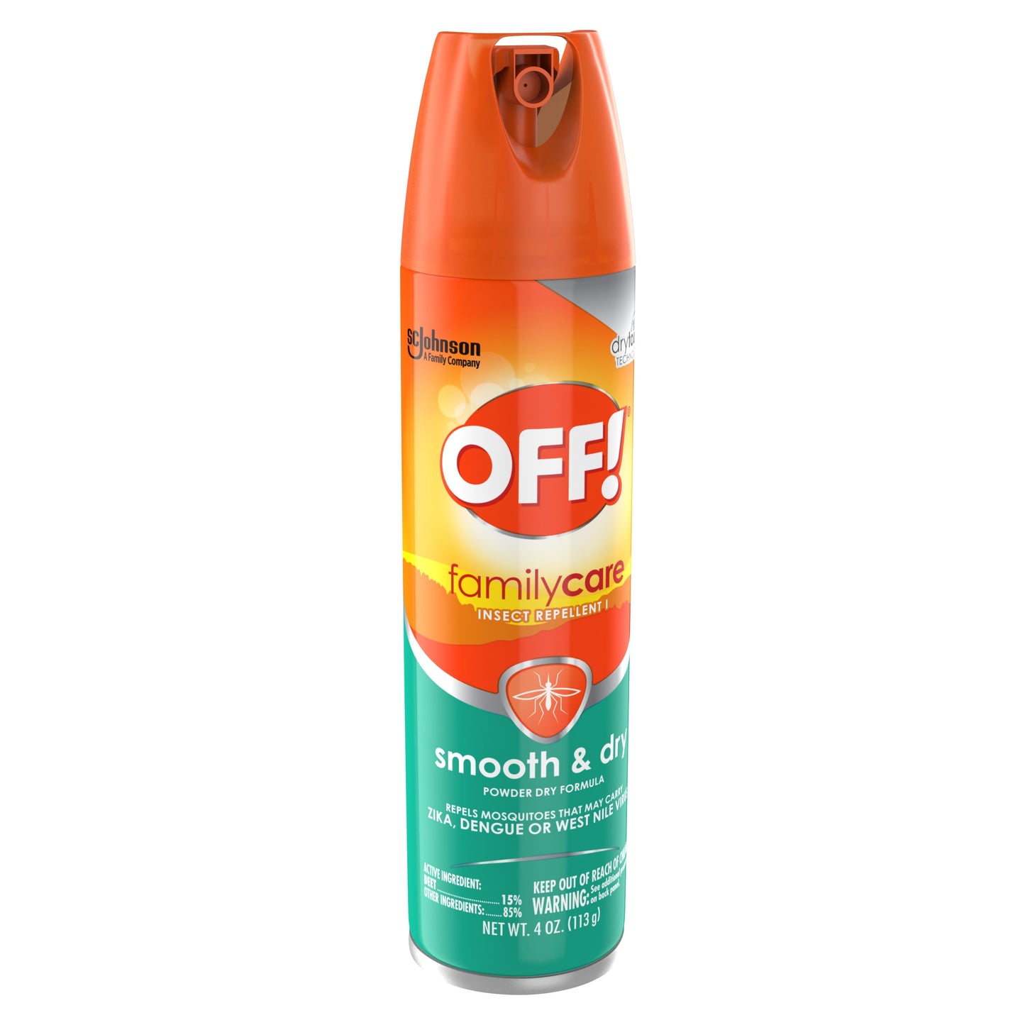 OFF! FamilyCare Insect Repellent I, Smooth & Dry Bug Repellent, 15% DEET Formula, 4 oz