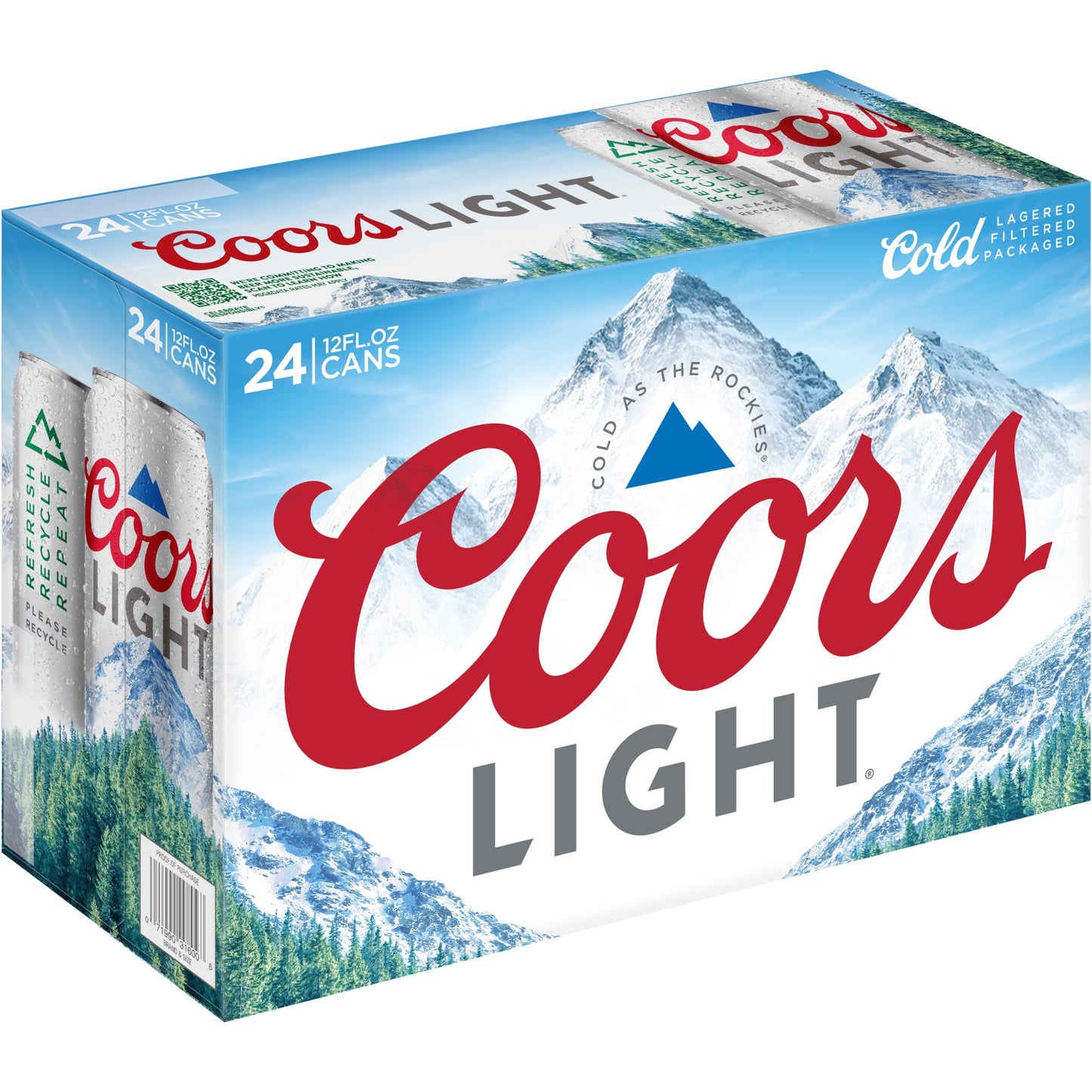 Coors Light Lager Beer, 24 Pack, 12 fl oz Cans, 4.2% ABV