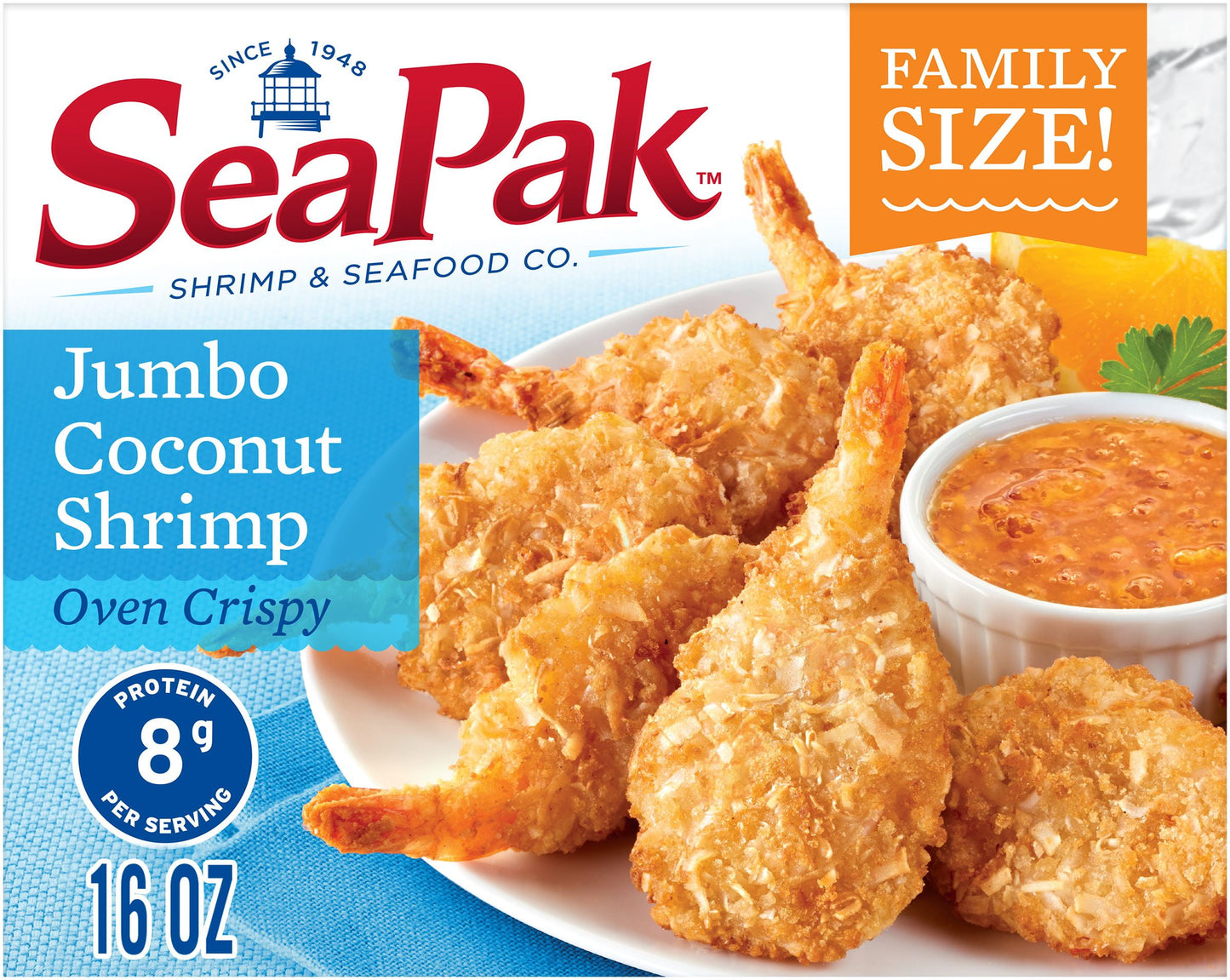 SeaPak Jumbo Coconut Shrimp with Orange Marmalade Sauce, Frozen, 16 oz