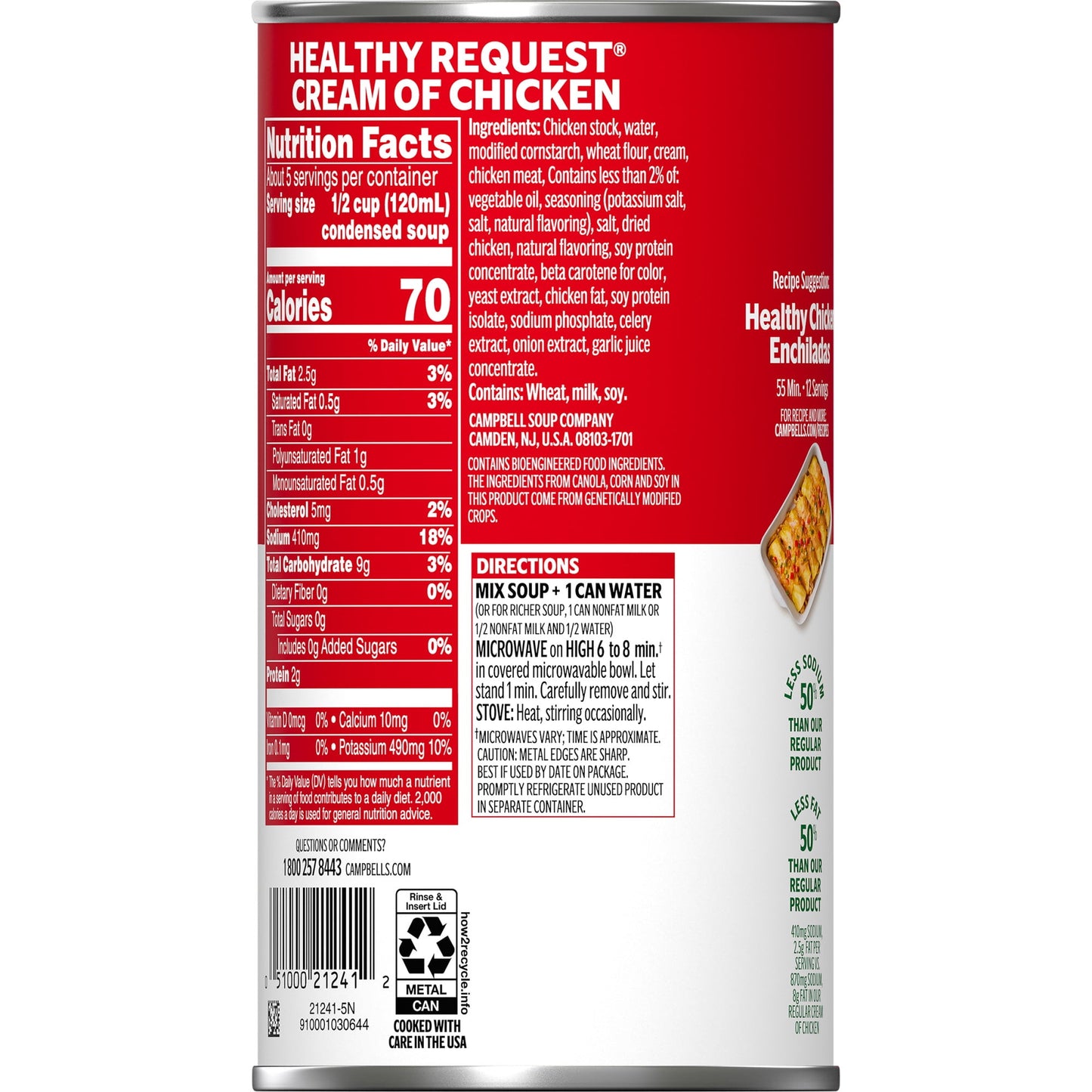 Campbell’s Condensed Healthy Request Cream of Chicken Soup, Family Size, 22.6 Ounce Can