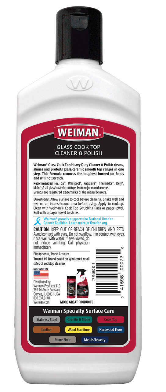 Weiman Glass & Ceramic Cooktop Cleaner and Polish - 15 Ounce