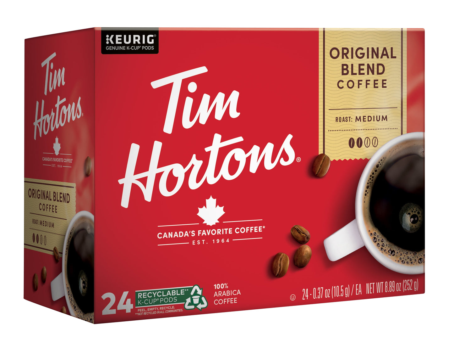 Tim Hortons Original Blend Medium Roast Keurig Coffee Pods, 24 Ct