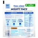 all Mighty Pacs Laundry Detergent Pacs, Free Clear for Sensitive Skin, Unscented and Dye Free, 19 Count