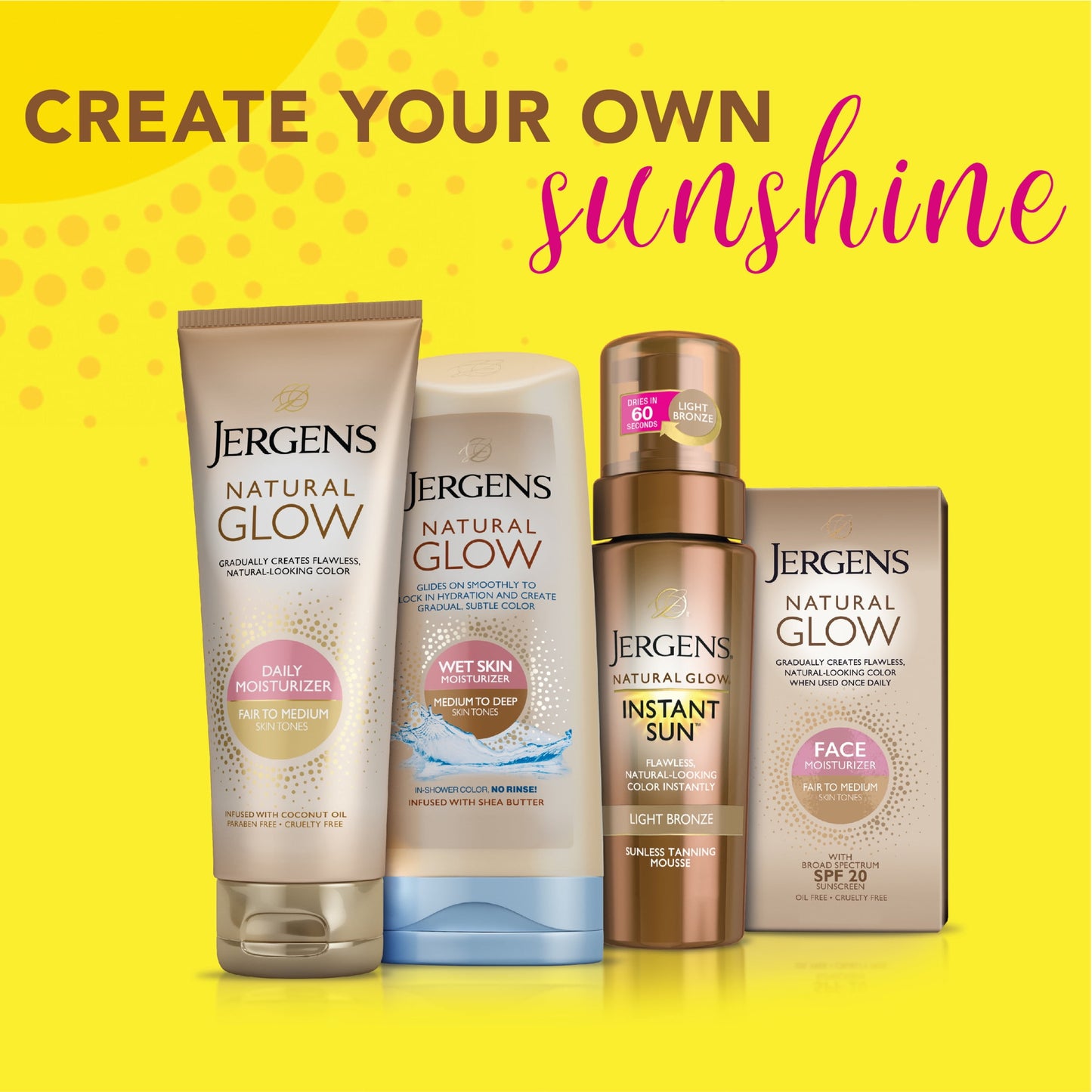 Jergens Natural Glow +FIRMING Sunless Tanning Daily Body Lotion, Fair to Medium Skin Tone, 7.5 fl oz