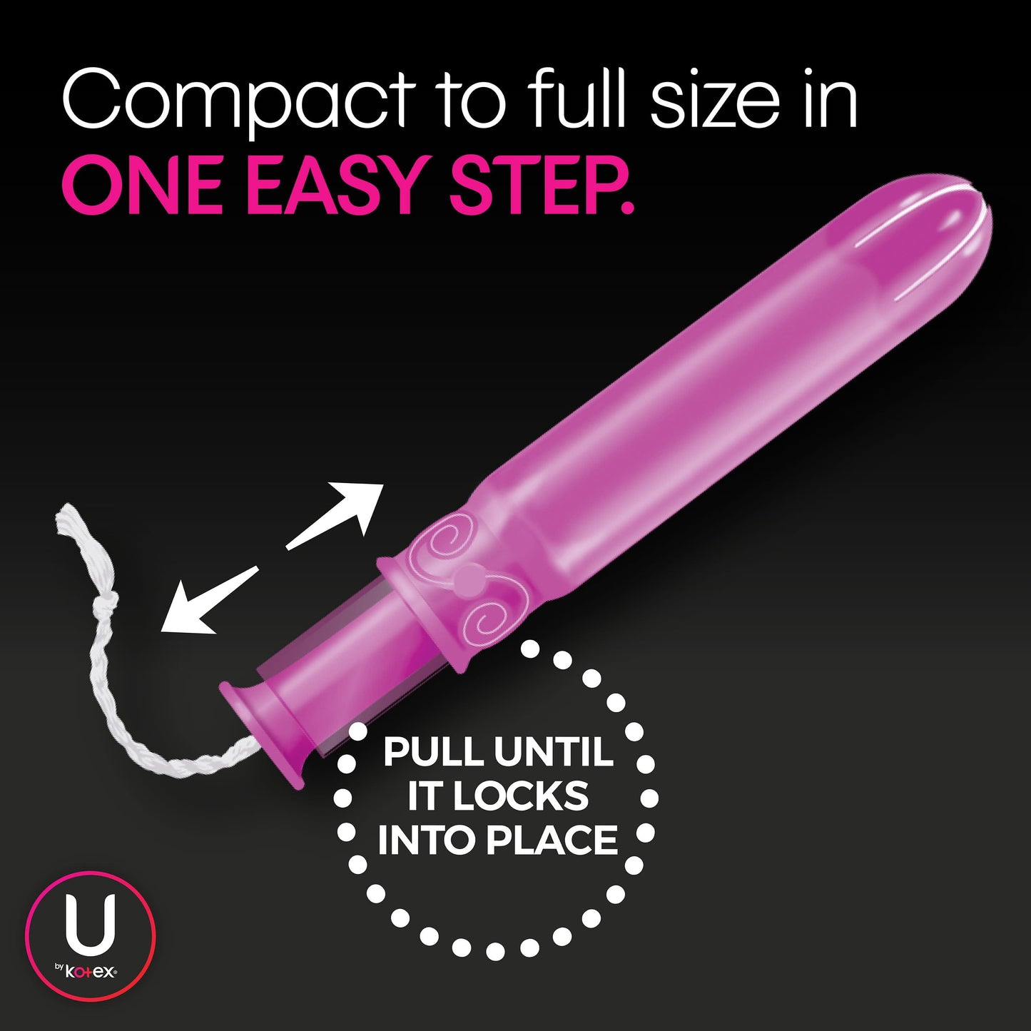 U by Kotex Click Compact Tampons, Super Plus, Unscented, 32 Count