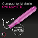 U by Kotex Click Compact Tampons, Super Plus, Unscented, 16 Count