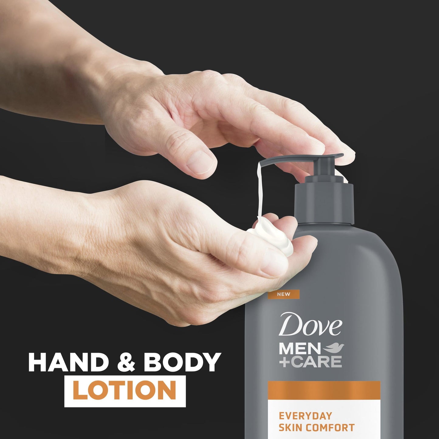 Dove Men+Care Everyday Skin Comfort Non Greasy Hand and Body Lotion for Dry Skin, Light, 13.5 fl oz