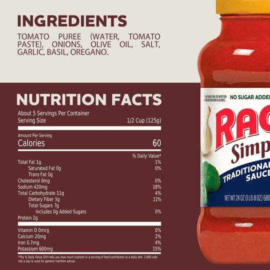 Ragu Simply Traditional Pasta Sauce, 24 oz.