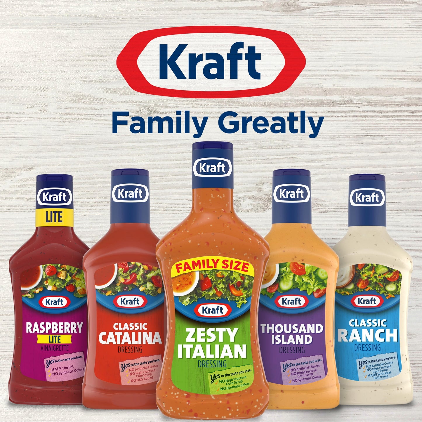 Kraft Zesty Italian Salad Dressing Family Size, 24 fl oz Bottle