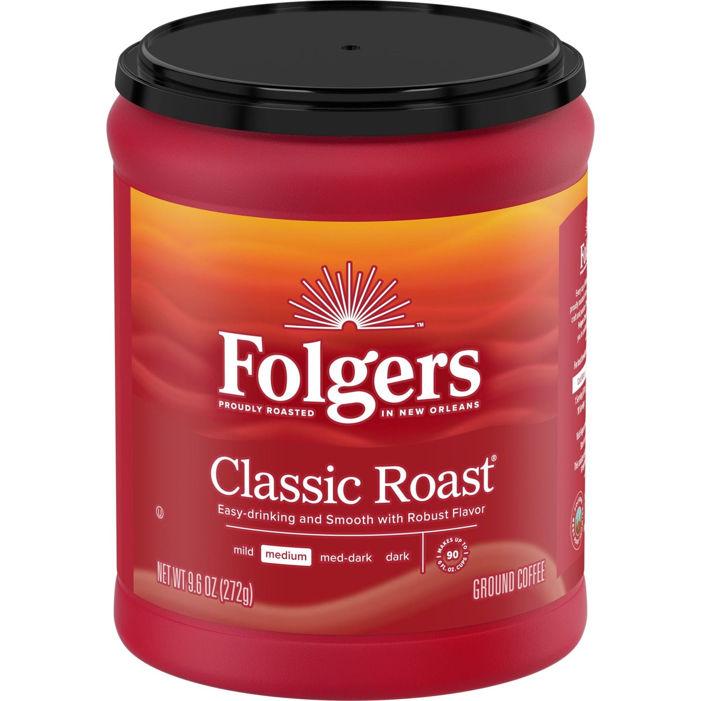 Folgers Classic Roast Ground Coffee, Medium Roast, 9.6-Ounce