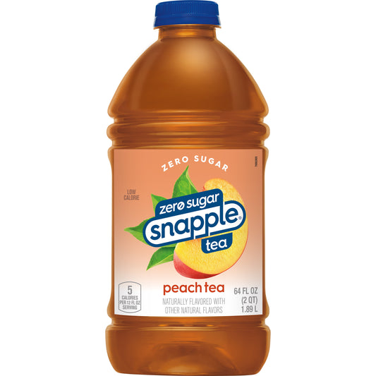 Snapple Zero Sugar Peach, Bottled Tea Drink, 64 fl oz