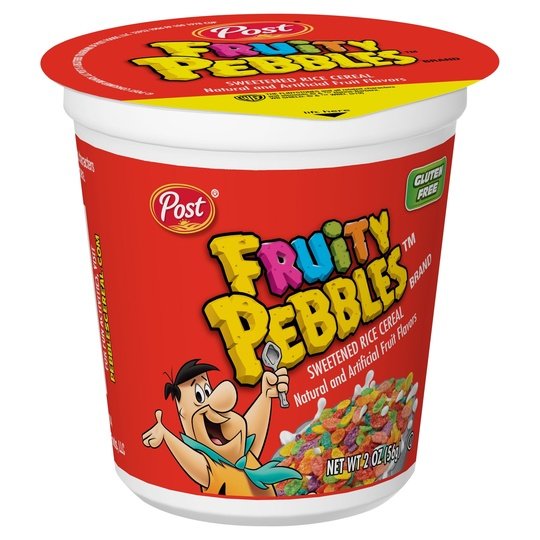 Post Fruity PEBBLES Cereal, Fruity Kids Cereal, 2 oz Individual Cereal Cup