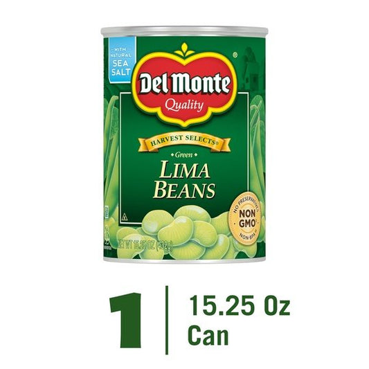 Del Monte Lima Beans, Canned Vegetables, 15.25 oz Can
