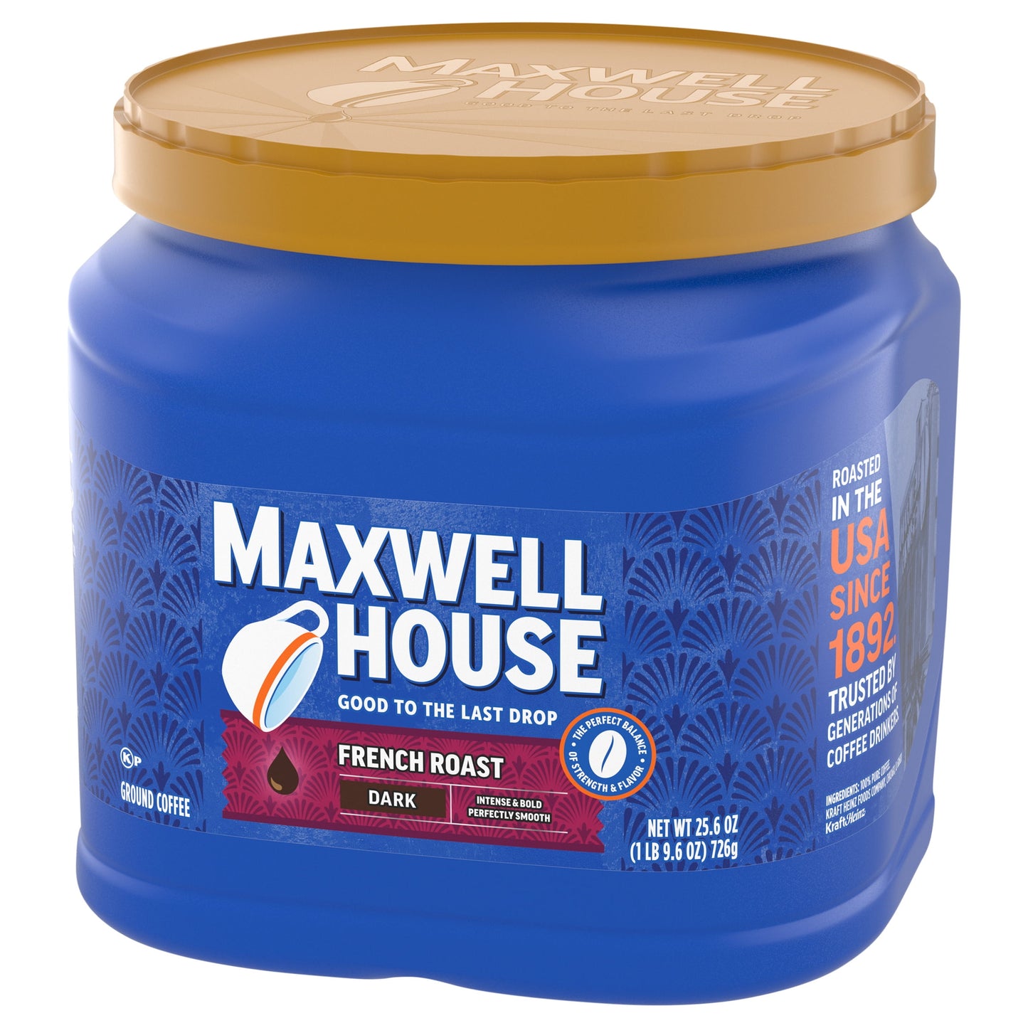 Maxwell House Dark French Roast Ground Coffee, 25.6 oz. Canister