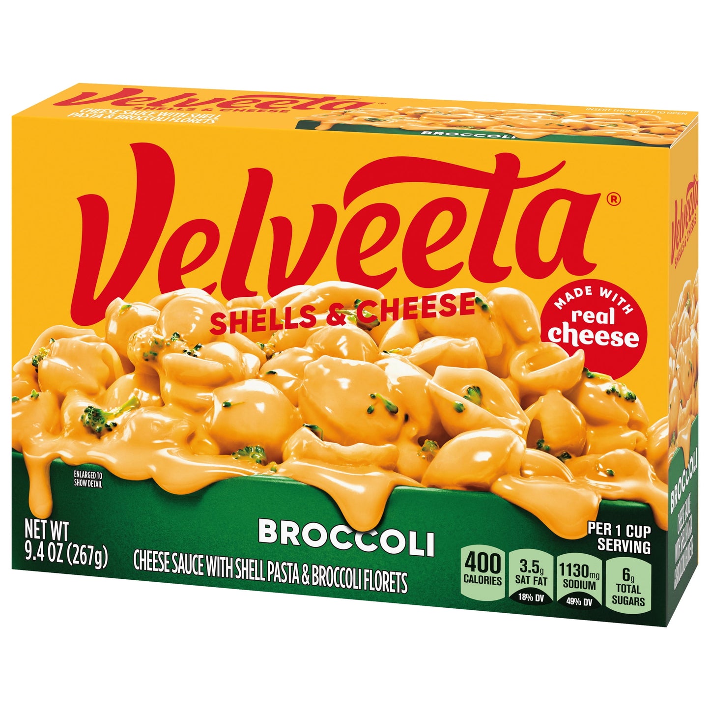 Velveeta Shells and Cheese Broccoli Macaroni and Cheese Dinner, 9.4 oz Box