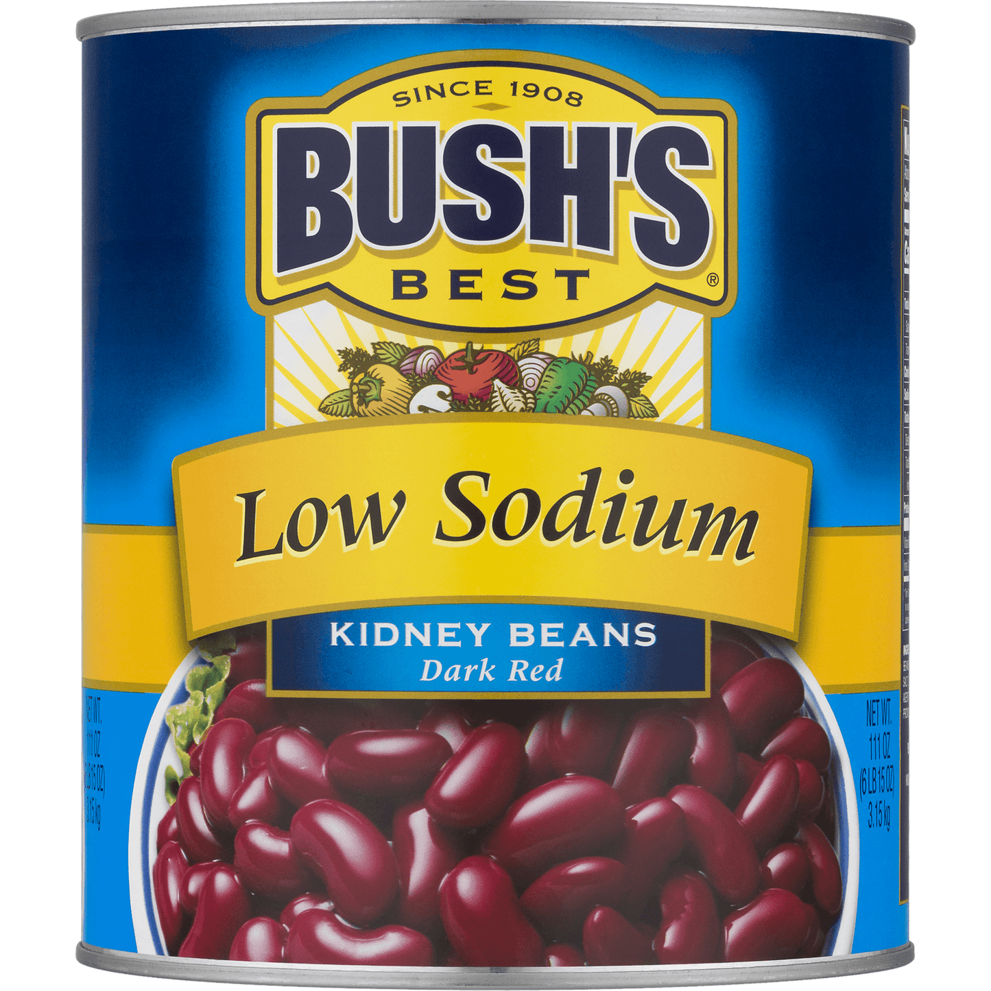 Bush's Low Sodium Dark Red Kidney Beans, 111 oz, Can