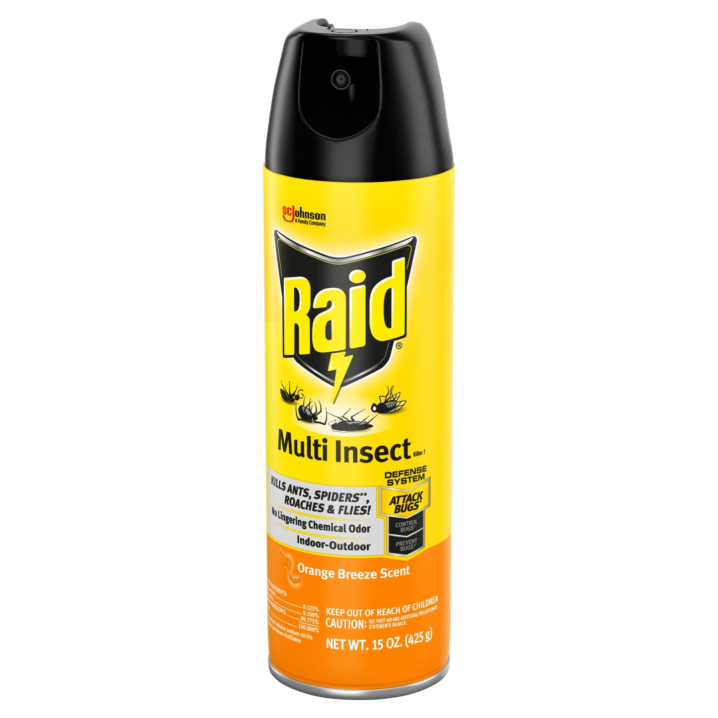 Raid Multi Insect Killer 7, Bug Killer Spray, Orange Breeze Scent, 15 oz