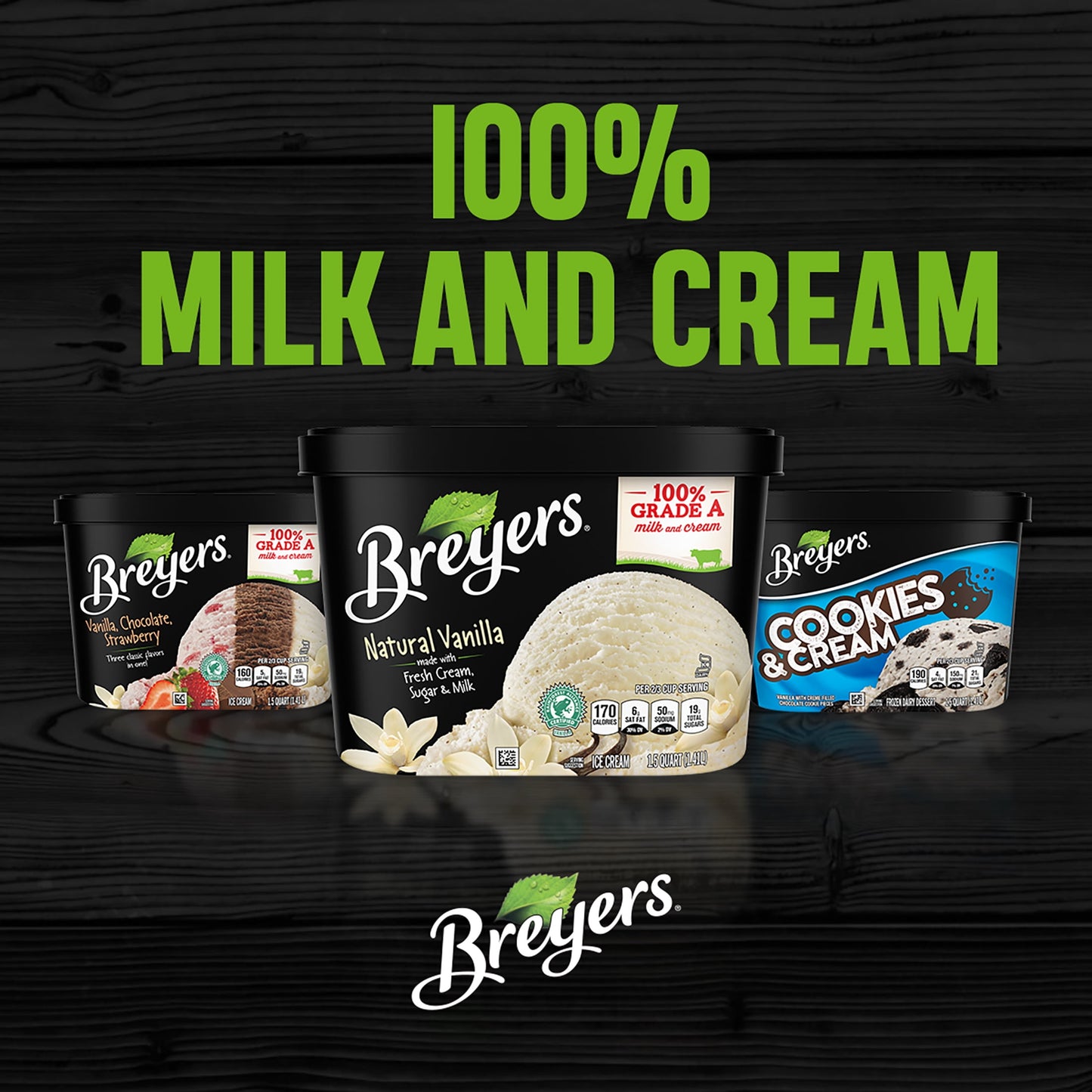 Breyers Cookies and Cream Ice Cream, 48 oz