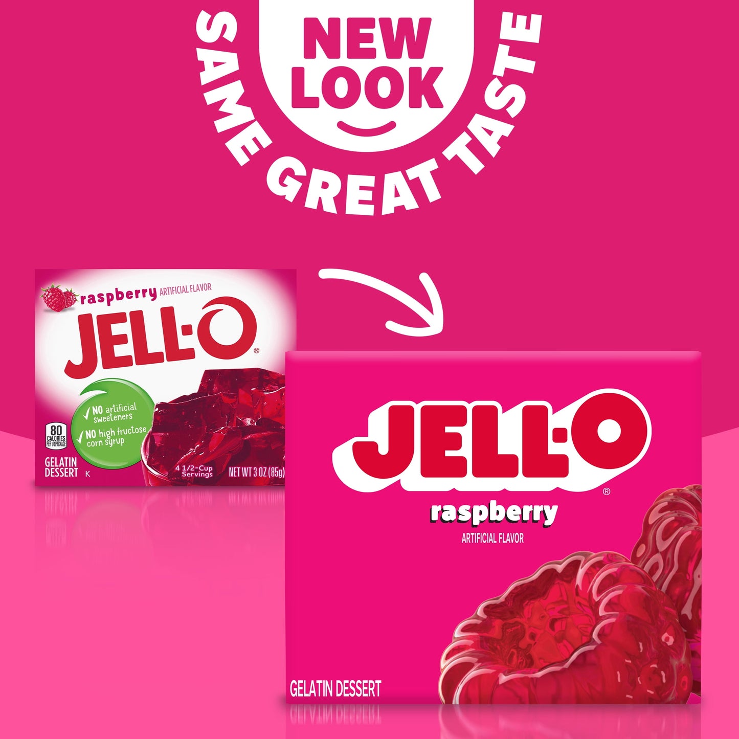 Jell-O Raspberry Artificially Flavored Gelatin Dessert Mix, 3 oz Box