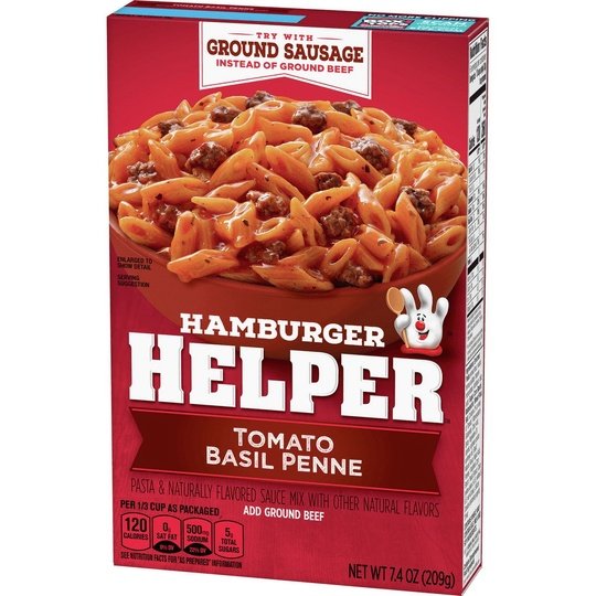 Hamburger Helper, Tomato Basil Penne, 7.4 oz Box