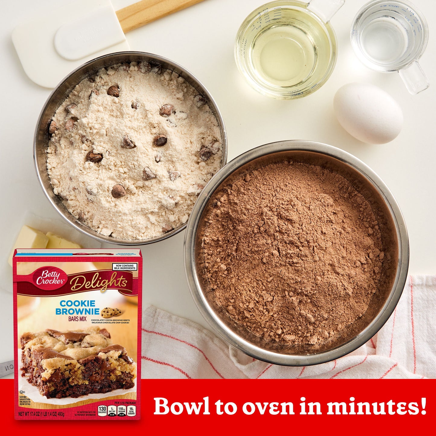 Betty Crocker Delights Cookie Brownie Bar Mix, 17.4 oz.