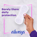 Always Thin No Feel Protection Daily Liners Regular Absorbency Unscented, 72 Ct