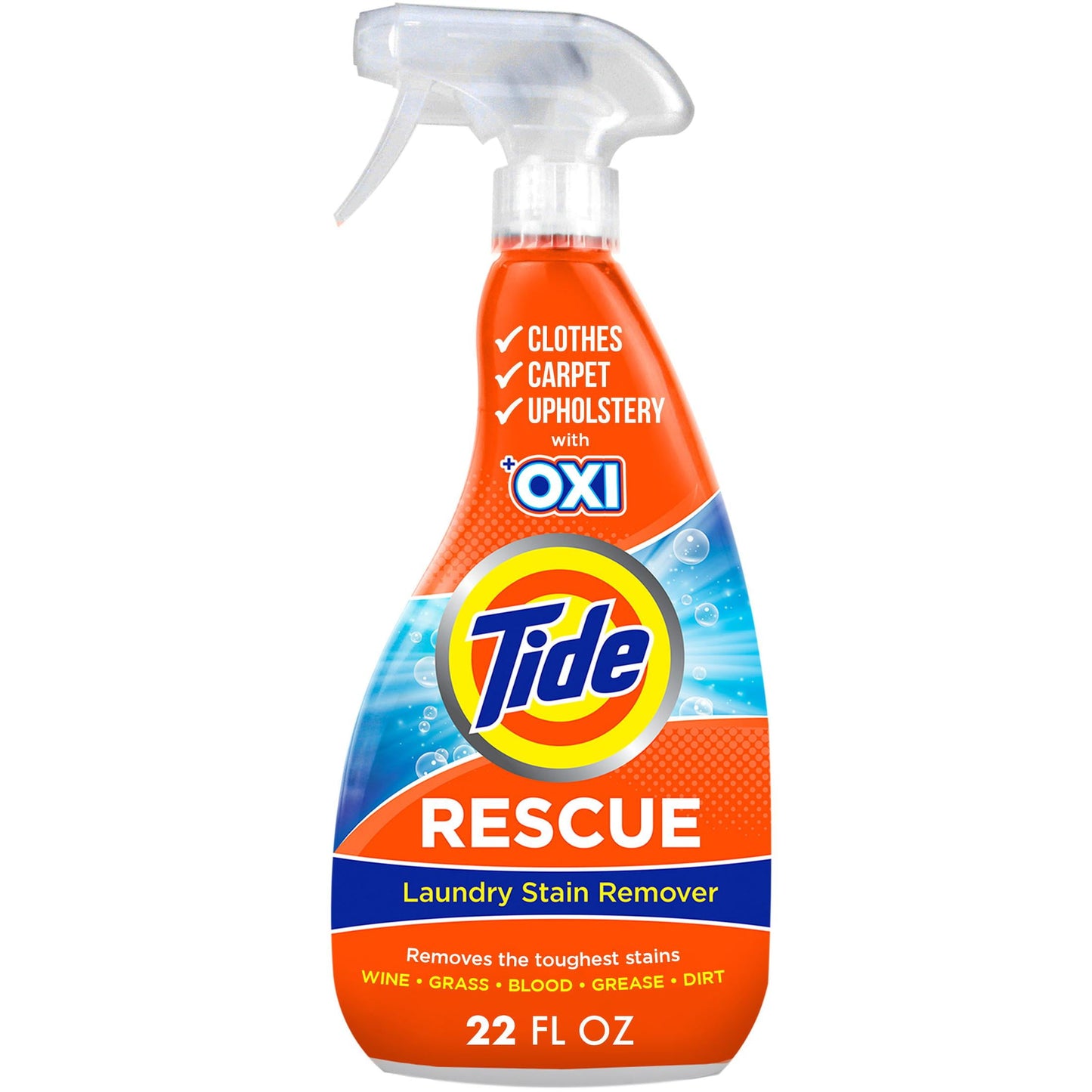 Tide Rescue Plus Oxi Laundry Stain Remover and Carpet Cleaning Spray and Wash, Spot Cleaner, 22 fl oz