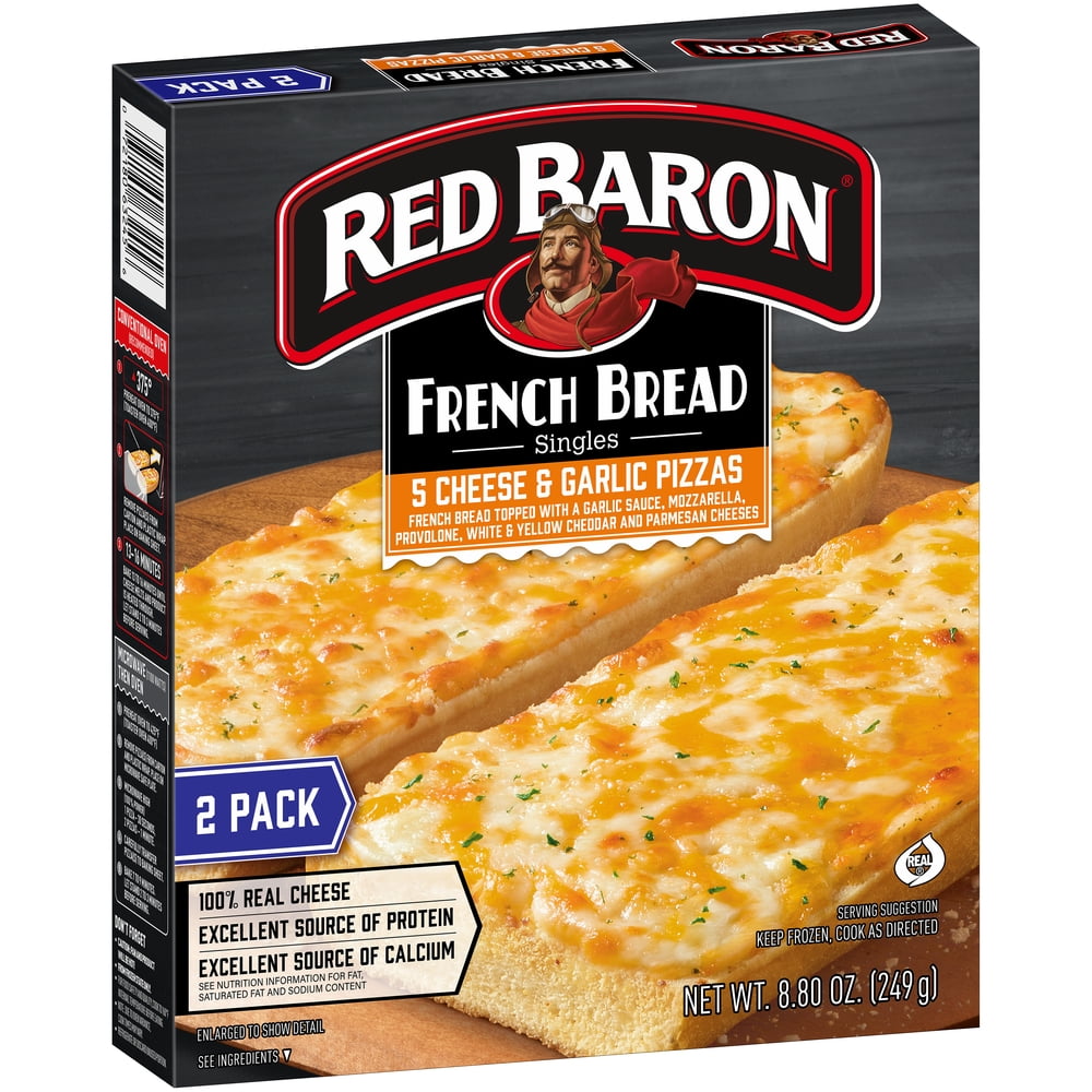 Red Baron French Bread Cheese and Garlic Frozen Pizza 2 Ct 8.8 oz (Frozen)