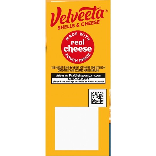 Velveeta Shells and Cheese Macaroni and Cheese Dinner with 2% Milk Cheese, 12 oz Box