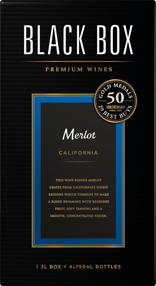 Black Box Merlot, California Red Wine, 3 Liter Box