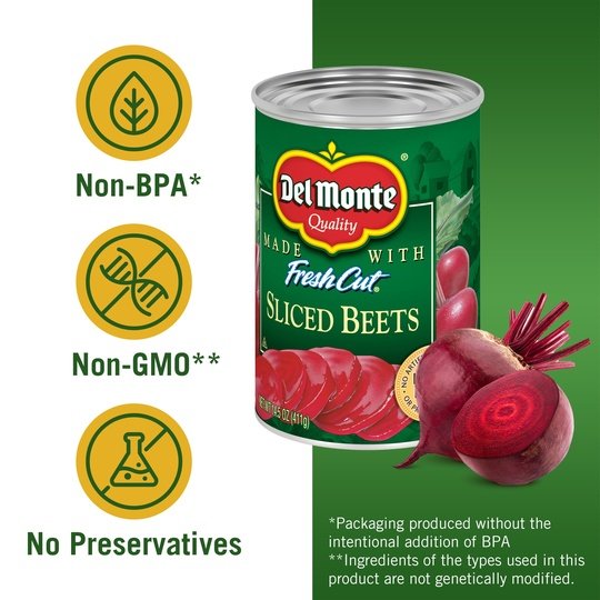 Del Monte Canned Beets Sliced Canned Vegetables, 14.5 oz Can