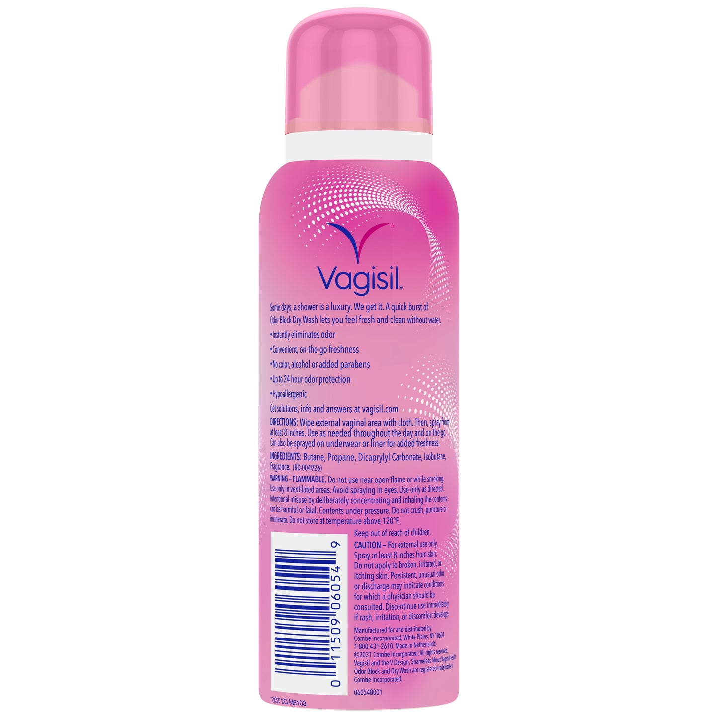 Vagisil Odor Block Freshening Intimate Dry Wash Spray, 2.6 oz