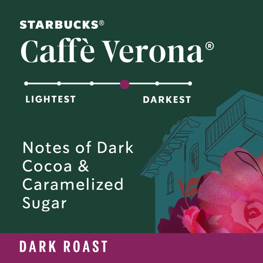 Starbucks Arabica Beans Caffè Verona, Dark Roast, Ground Coffee, 18 oz