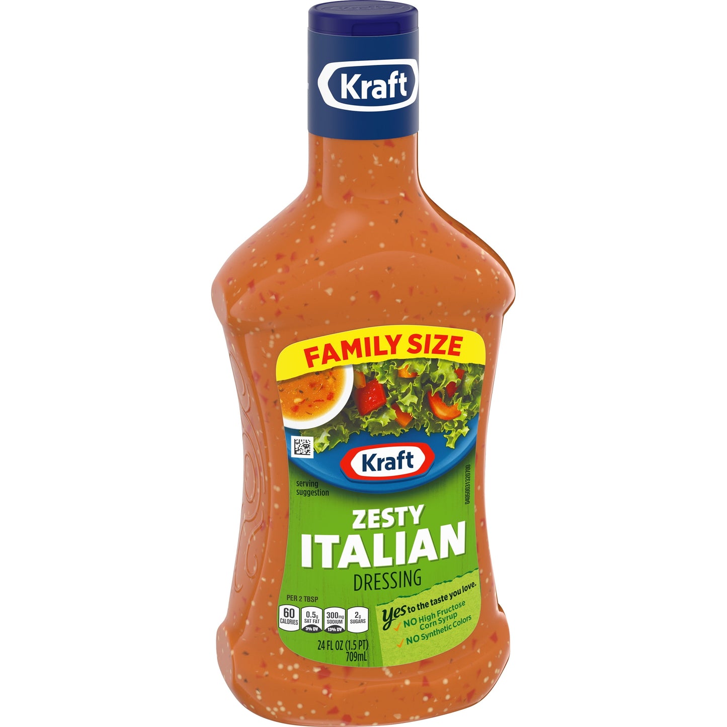 Kraft Zesty Italian Salad Dressing Family Size, 24 fl oz Bottle