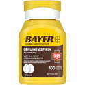 Genuine Bayer Aspirin Pain Reliever / Fever Reducer 325mg Coated Tablets, 100 Count