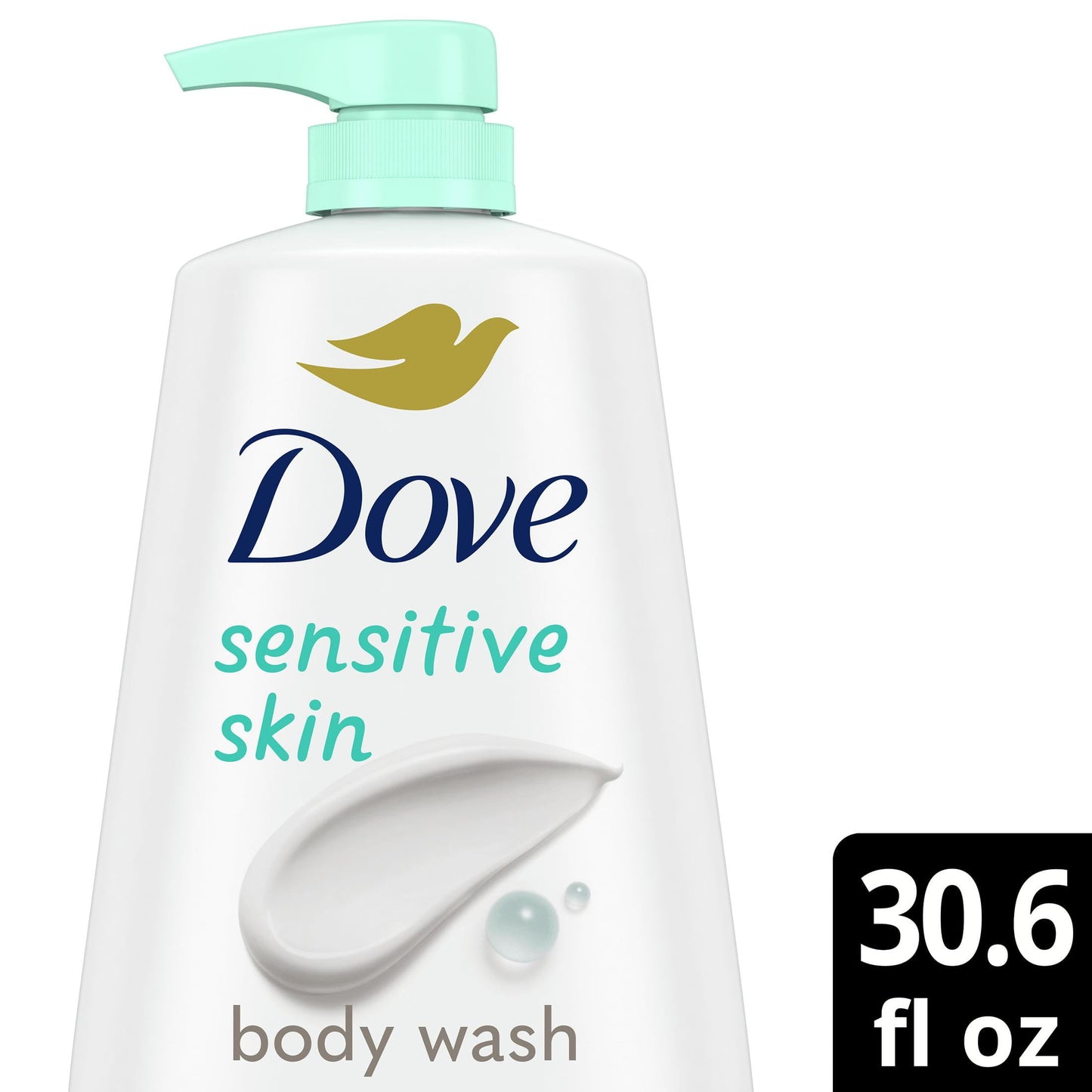 Dove Sensitive Skin Long Lasting Gentle Hypoallergenic Body Wash, 30.6 fl oz