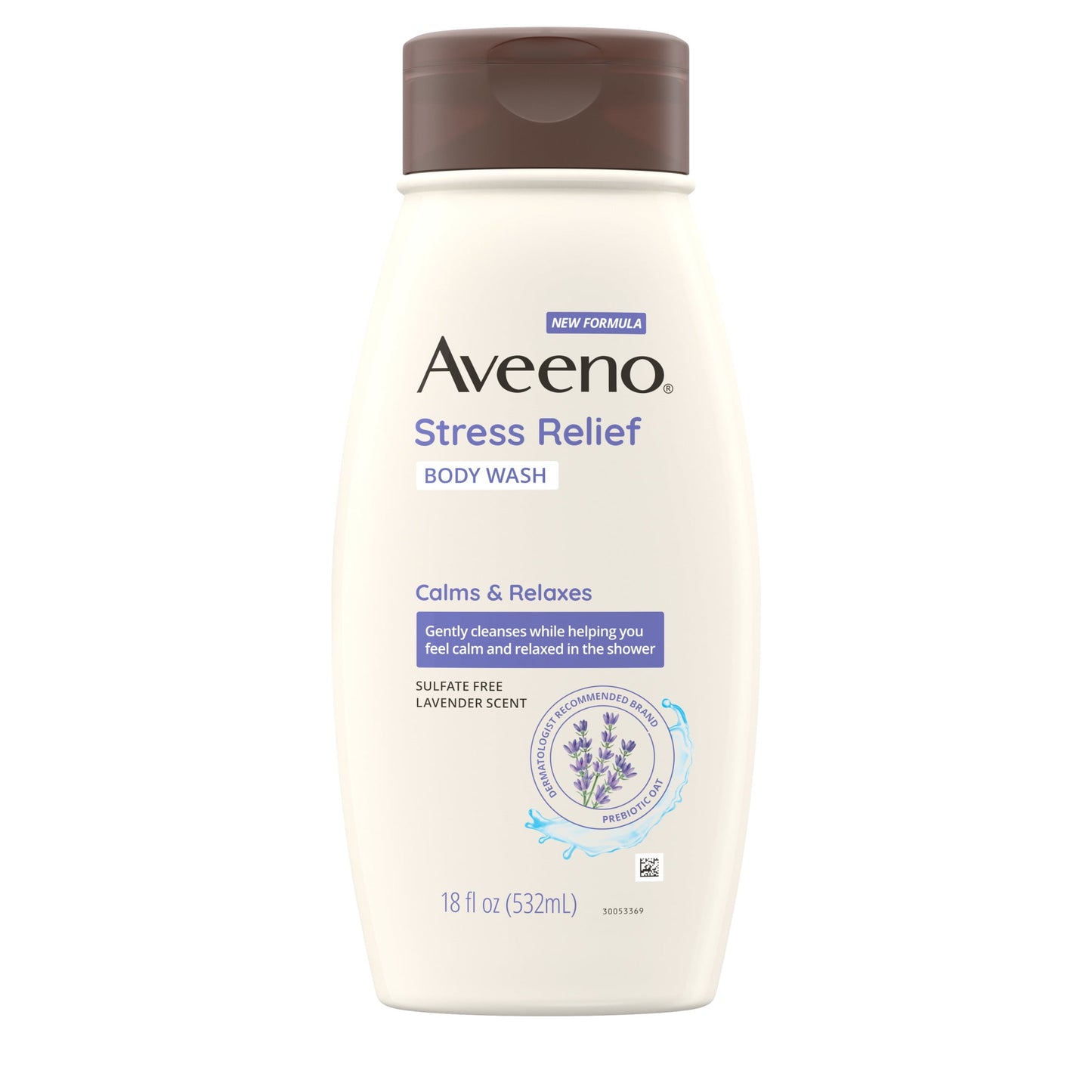 Aveeno Stress Relief Relaxing Oat Body Wash, Lavender Scent, 18 fl. oz