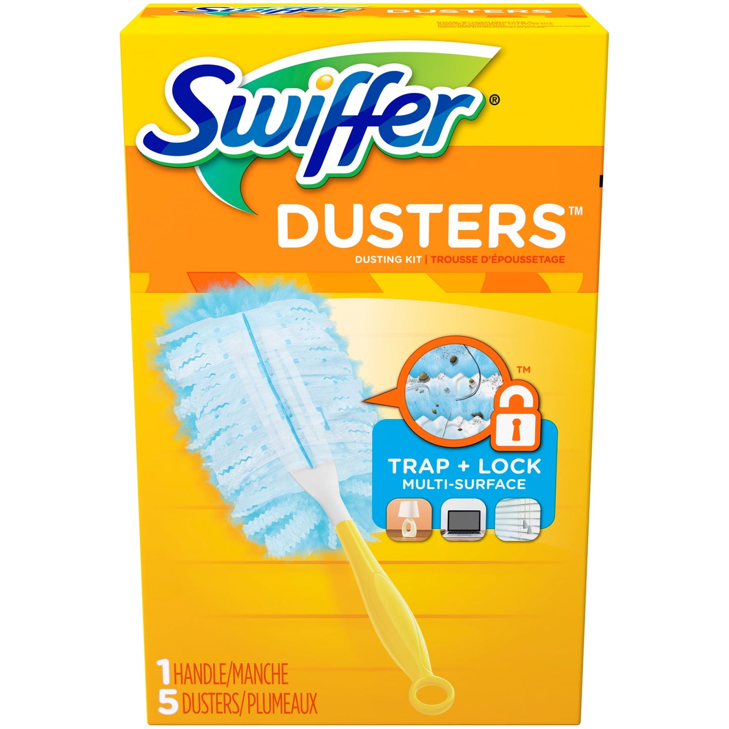 Swiffer Duster Short Handle Starter Kit (1 Handle, 5 Dusters)