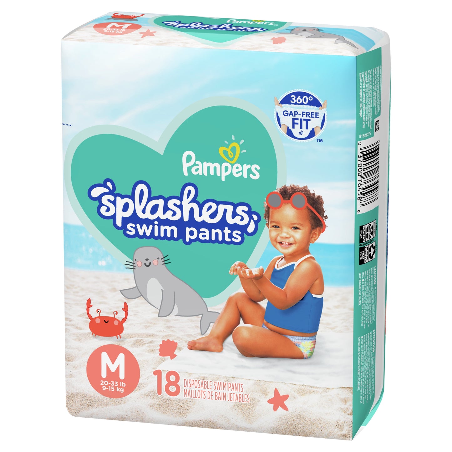 Pampers Splashers Swim Diapers Size m, 18 Count