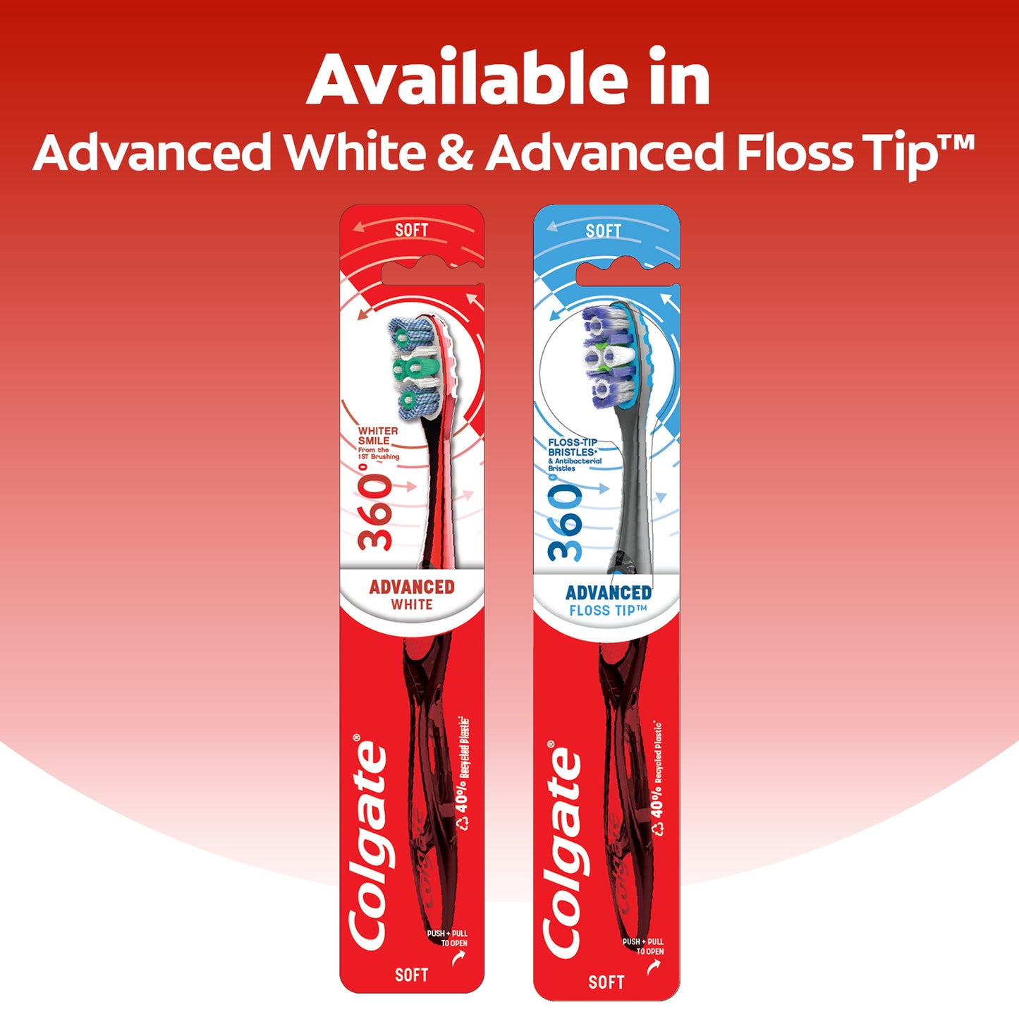 Colgate 360° Advanced Optic White Toothbrush, Medium, 1 Ct