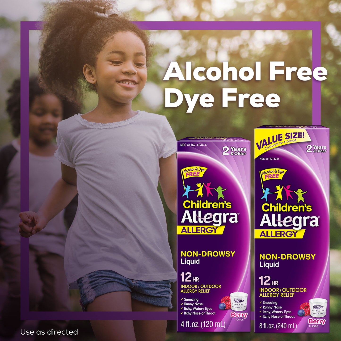 Allegra Children's 12 Hour Non-Drowsy Antihistamine Allergy Relief Medicine 30mg Berry Flavor Liquid 8oz