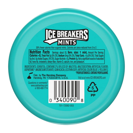 Ice Breakers Wintergreen Sugar Free Mints, Tin 1.5 oz