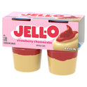 Jell-O Original Strawberry Cheesecake Pudding Cups Snack, 4 Ct Cups